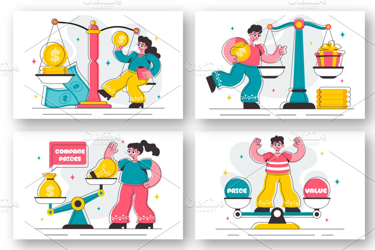 9 Compare Prices Illustration, a Finance Illustration by denayunebgt (Photo 2 of 3)