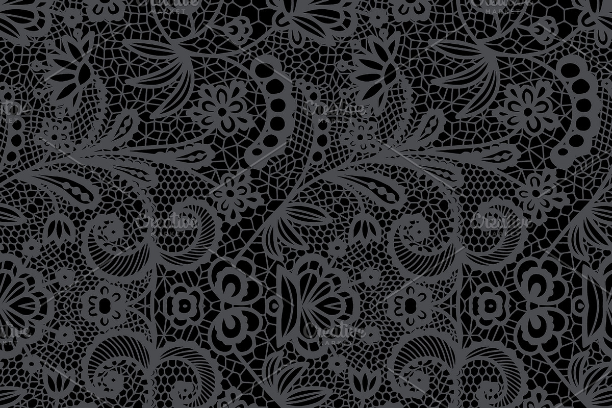 Rady Damask Pattern Hoodie, Black, Size S