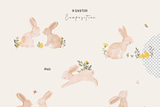 Watercolor Easter Bunny & Chicks, an Illustration by Jenteva Art (Thumbnail 3 of 17)