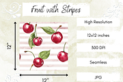 Fruit with Striped Pattern Seamless, a Pattern Graphic by Paper & Pattern Studio (Thumbnail 4 of 9)