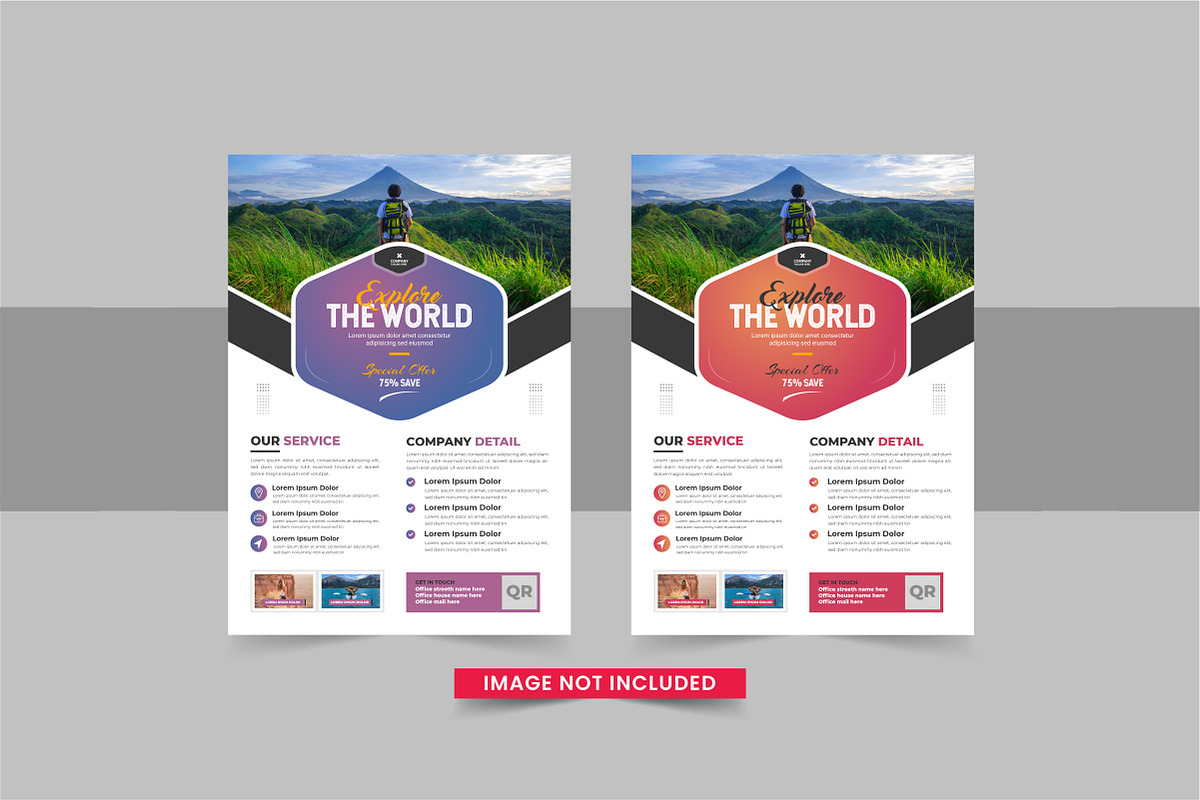 Travel flyer or travel poster bundle, a Flyer Template by Pavel_design (Photo 9 of 11)