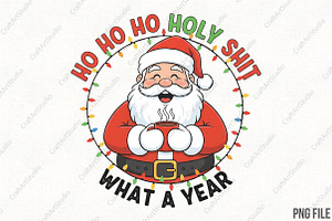 Ho Ho What a Year Santa Christmas, an Illustration by CraftArtStudio