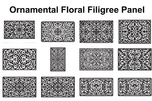 Vintage Floral Filigree Panel