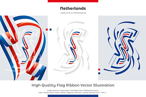 Netherlands flag ribbon vector