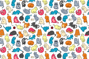 Meowers Icons And Seamless Pattern