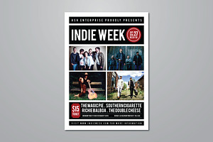 Indie Week Live Music Flyer, a Flyer Template by ashenterprise