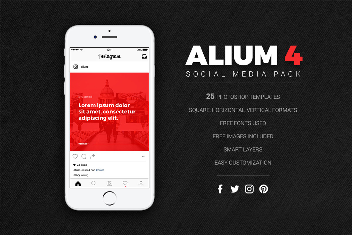 ALIUM 4 | Social Media Pack, a Social Media Template by laaqiq (Photo 2 of 6)