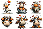 Quirky Valentine Highland Cow Clipar, an Illustration by Daily.Designs (Thumbnail 7 of 8)
