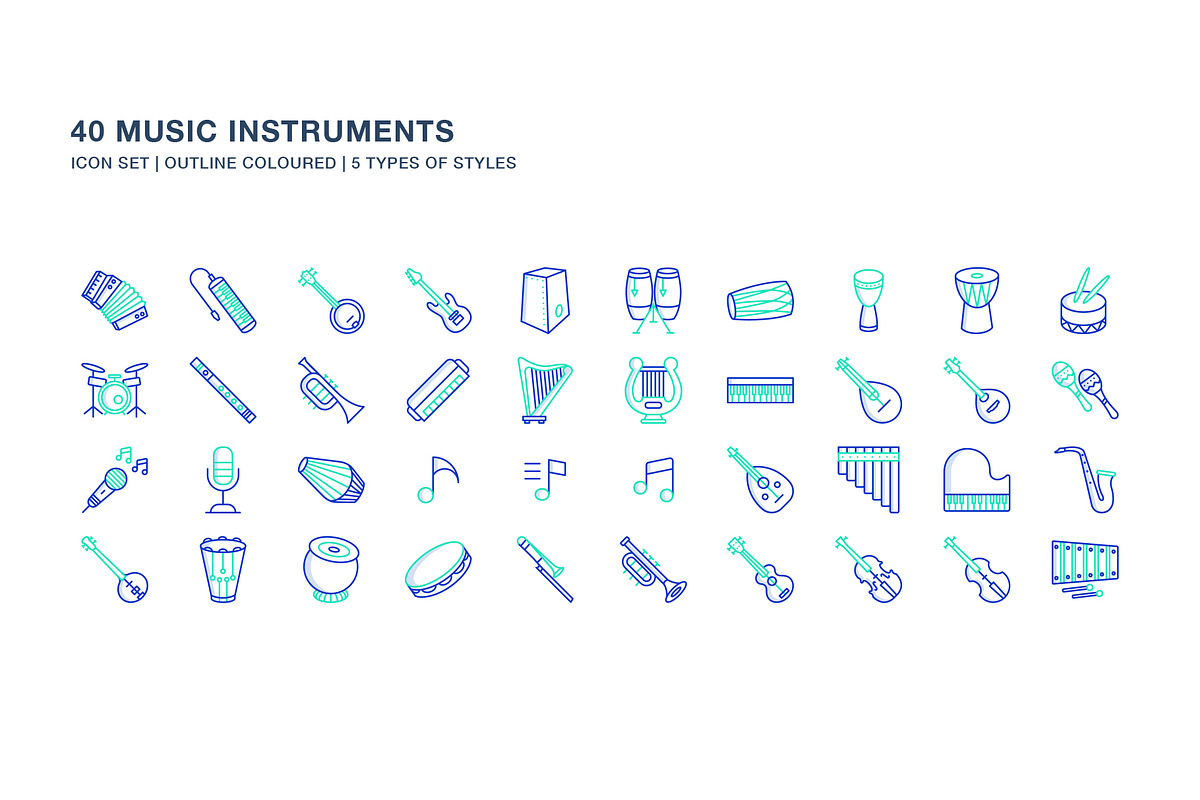 Music Instruments icon set, an Icon by Icongeek26 (Photo 6 of 6)