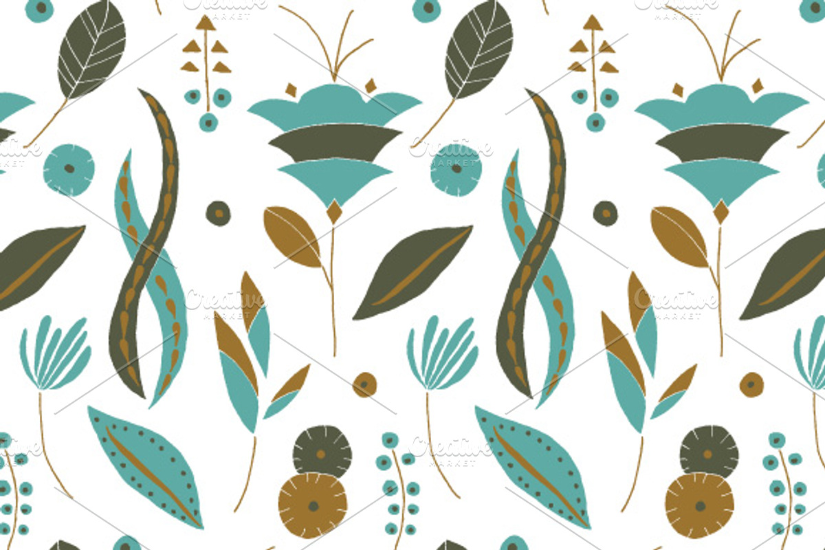 Floral Nouveau Patterns (EPS Format) preview 2