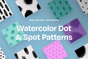 25 Watercolor Dot and Spot Patterns