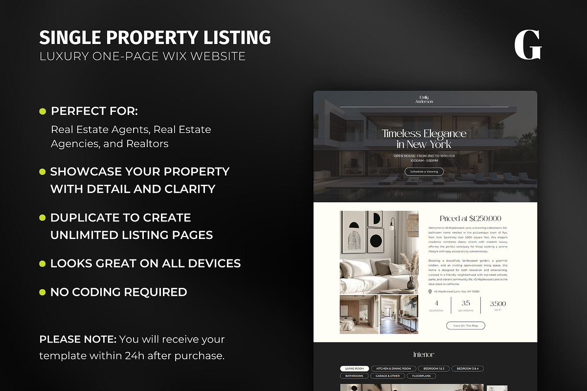 Property Listing Wix Website, a Wix Template by Meraki Templates (Photo 2 of 8)