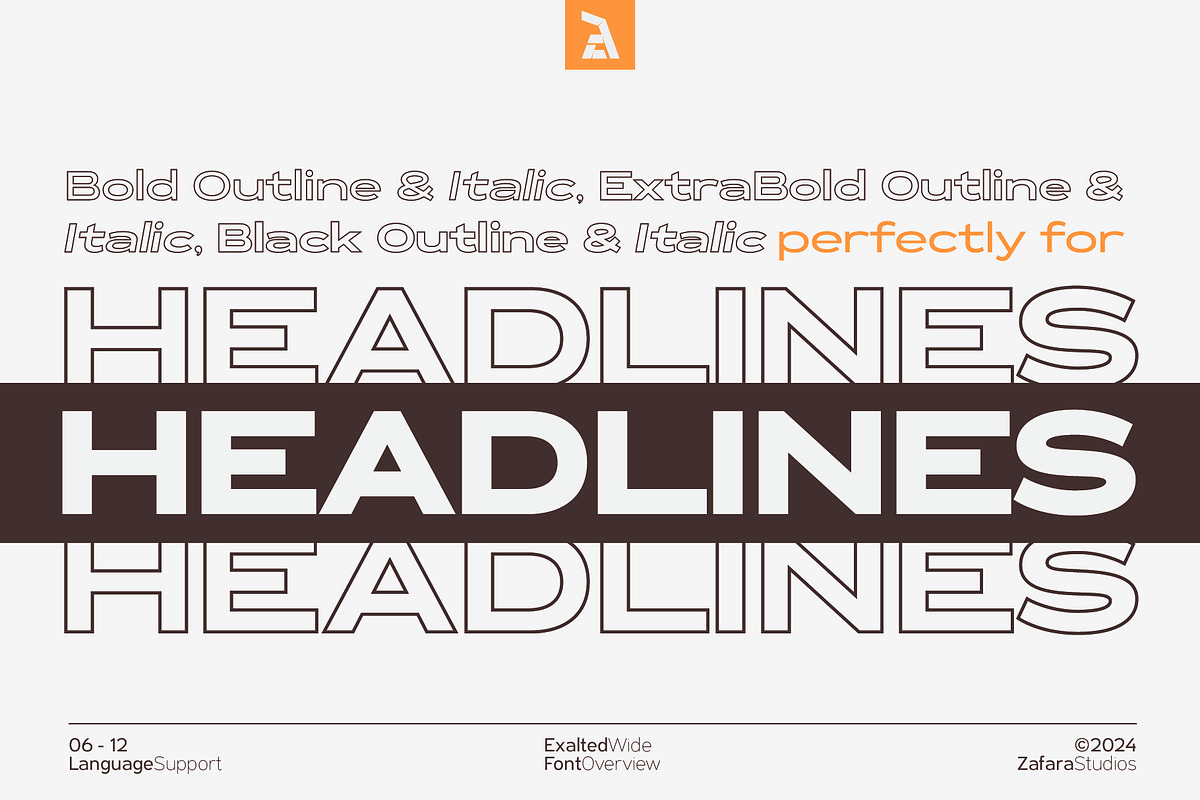 Exalted Wide, a Sans Serif Font by Zafara Studios (Photo 6 of 12)