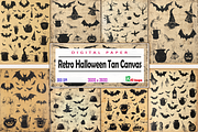 Retro Halloween on Tan Canvas, a Background Graphic by Printable Treasure (Thumbnail 1 of 8)