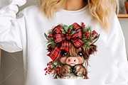 Plaid Christmas Cow PNG Clipart, a Seasonal Illustration by Canvas Craft (Thumbnail 5 of 10)