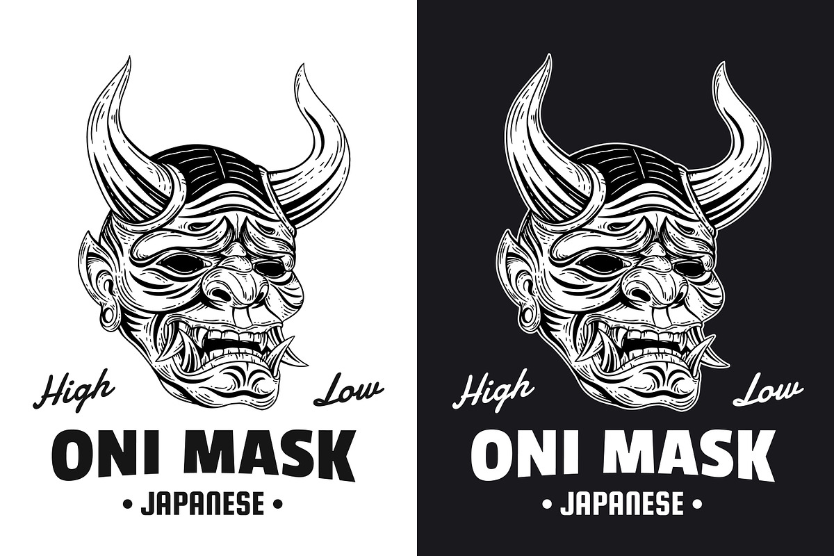 15 Set Japanese Demon Mask Skull, an Illustration by Morspective (Photo 7 of 17)