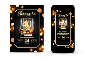 Whiskey 40th Birthday Invitation, an Invitation Template by Earth5168