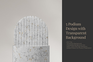 5 Podium with Transparent Background