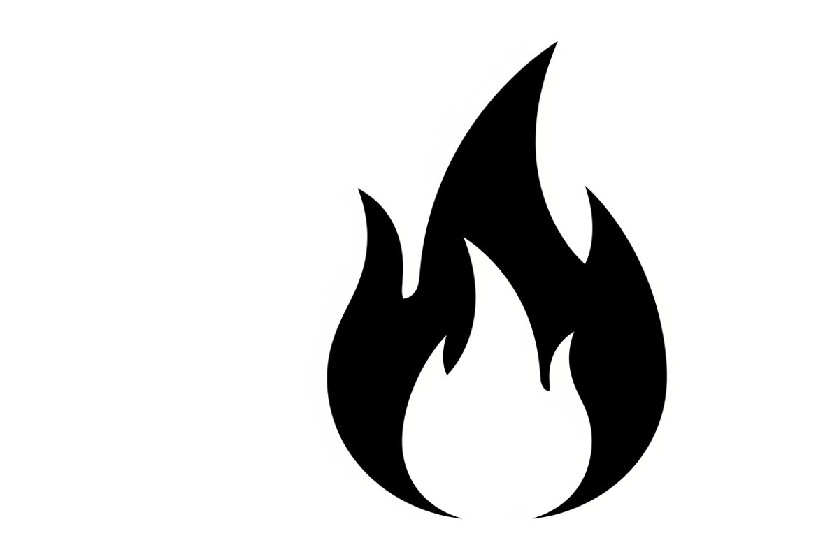 Bold black fire flame icon vector, an Illustration by Amazin_art (Photo 5 of 29)
