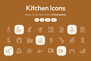 Animated Kitchen Icon Art Set, an Outline Icon by Prosymbols (Thumbnail 1 of 4)