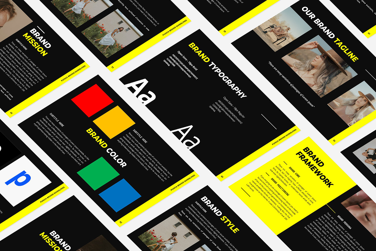 Brand Guidelines PowerPoint Template, a Presentation Template by Gaize (Photo 10 of 11)