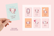 Valentine's day axolotl clipart, an Illustration by SurfaceStories (Thumbnail 5 of 6)