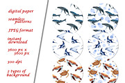 Sea Animals Clipart & Patterns, a Pattern Graphic by Lagmar Design (Thumbnail 4 of 12)