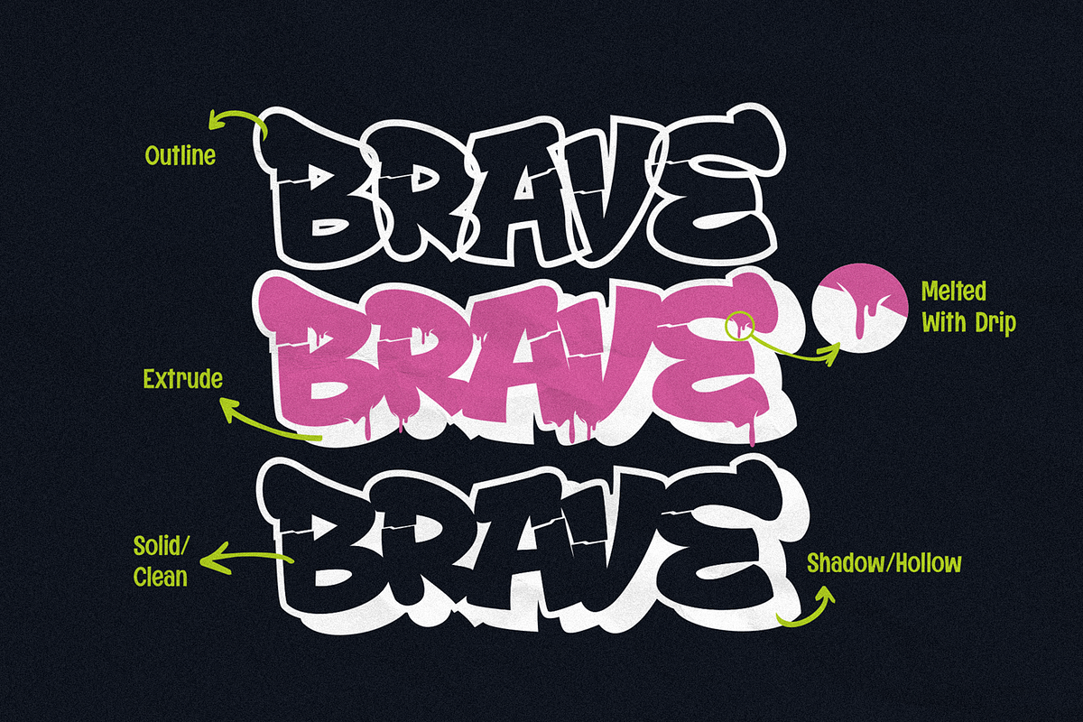 Drop Shade - Layered Melt Graffiti, a Font by figuree studio (Photo 2 of 10)