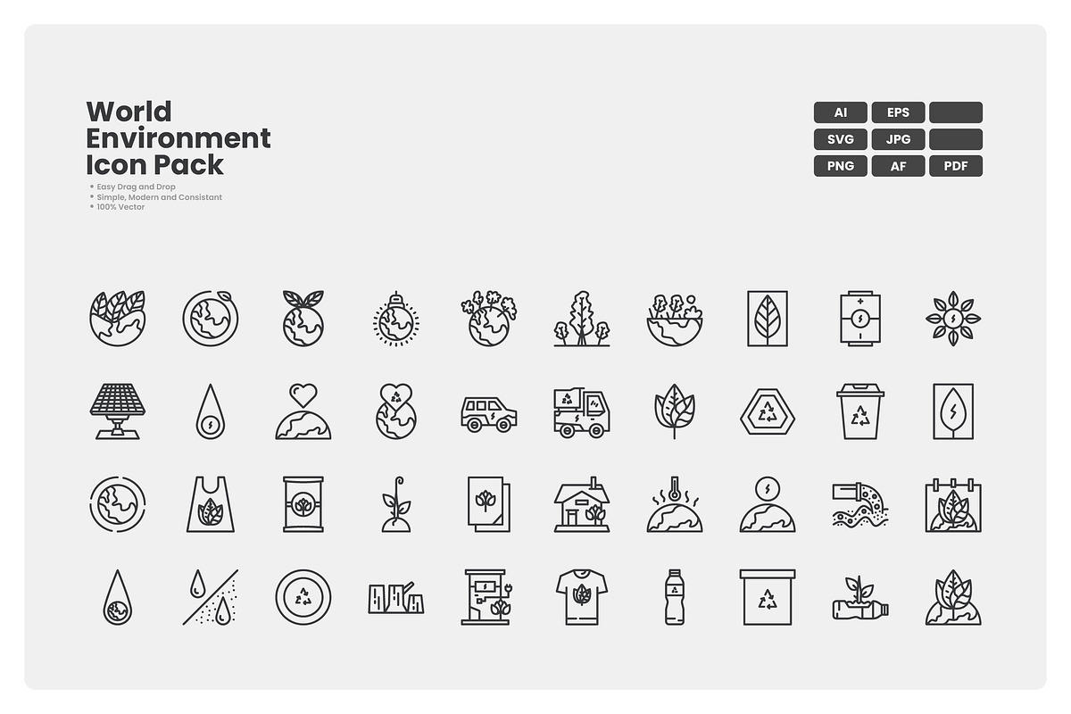 World Environment Day Icon Pack, an Outline Icon by erifqizeicon (Photo 2 of 3)