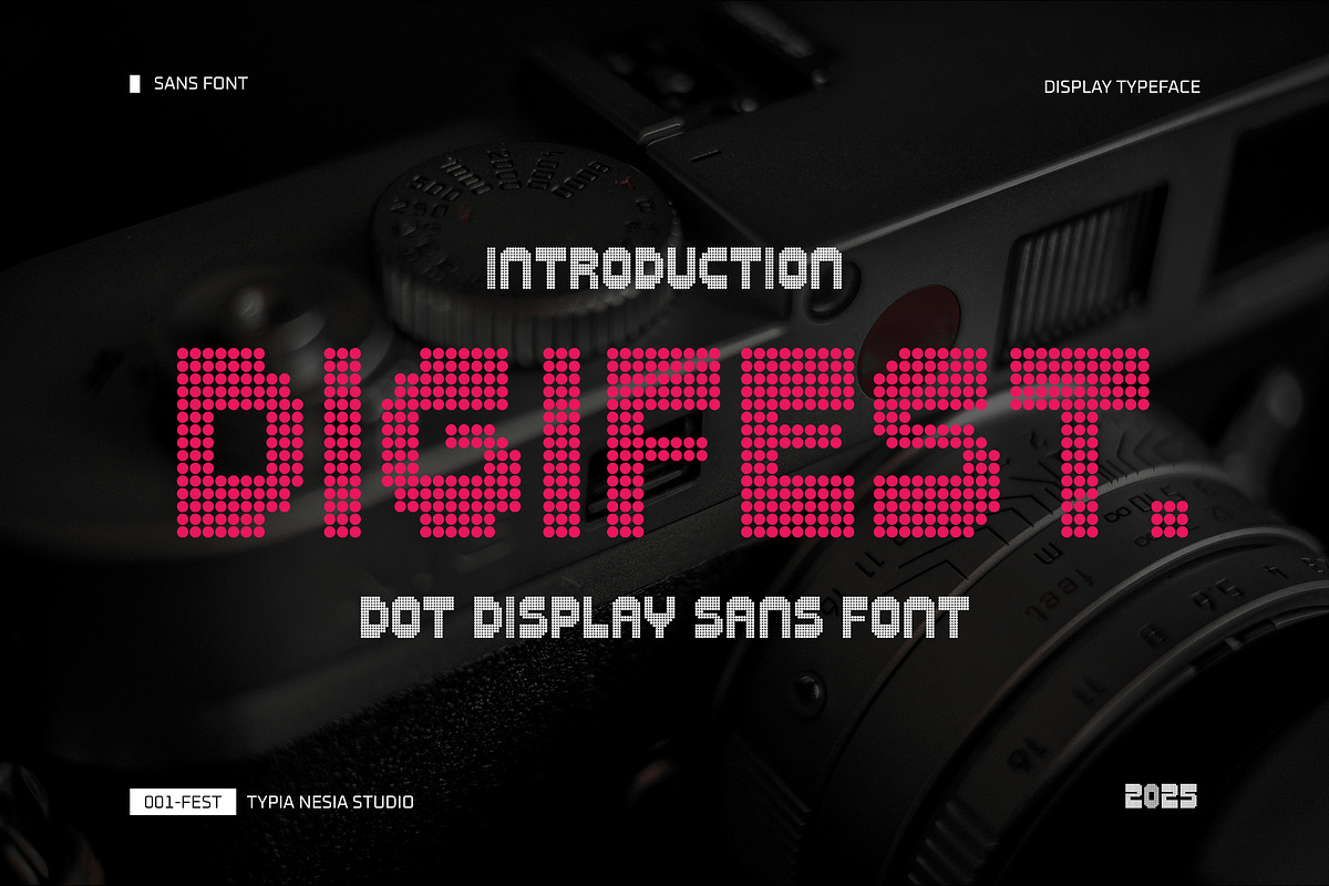 Digifest - Modern Dot Display Sans, a Sans Serif Font by Typia Nesia (Photo 1 of 11)