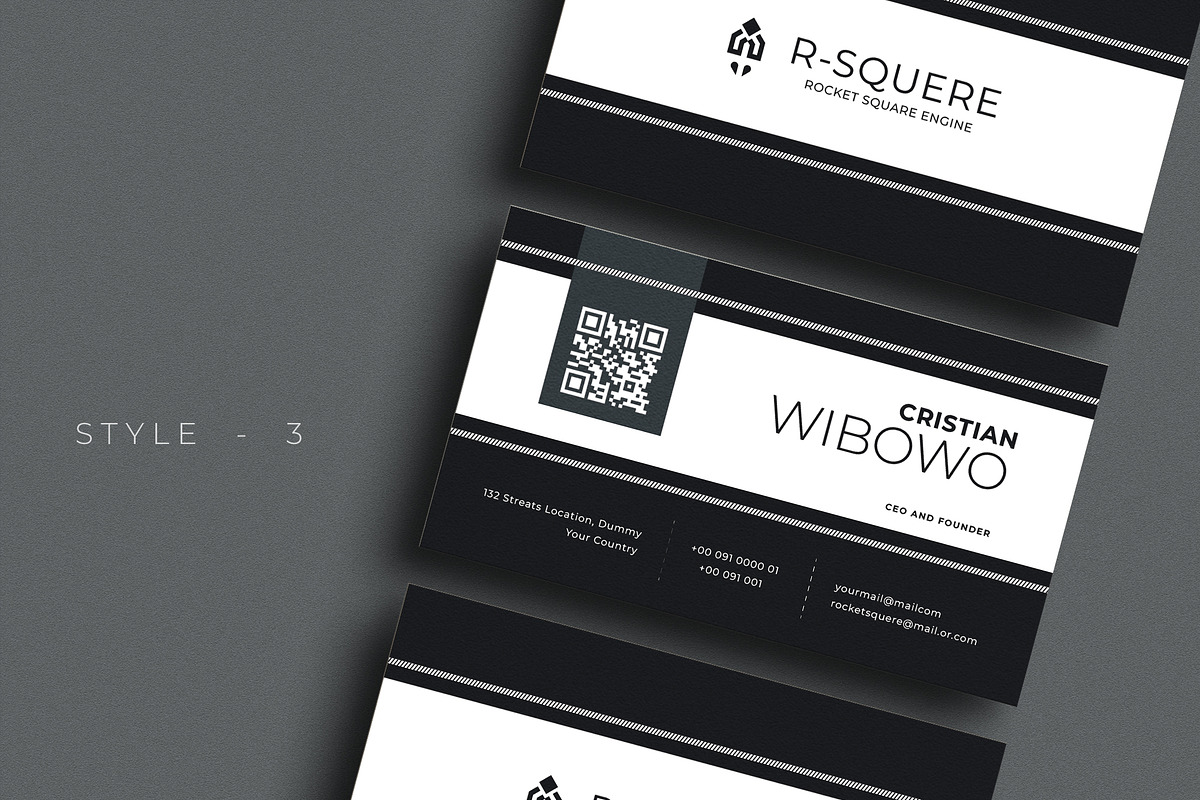 Black White Business Card Template, a Business Card Template by Ctrl space studio (Photo 4 of 5)