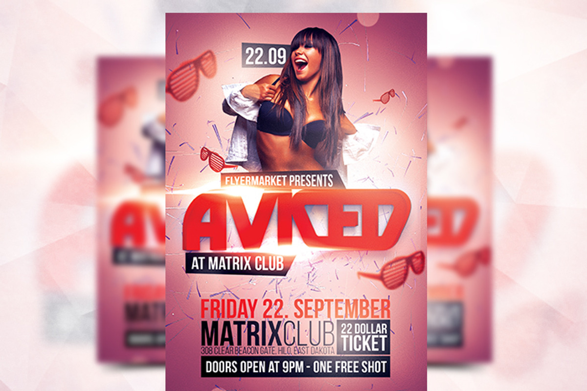 Aviced Party - Flyer Template, a Flyer Template by Flyermarket (Photo 1 of 3)