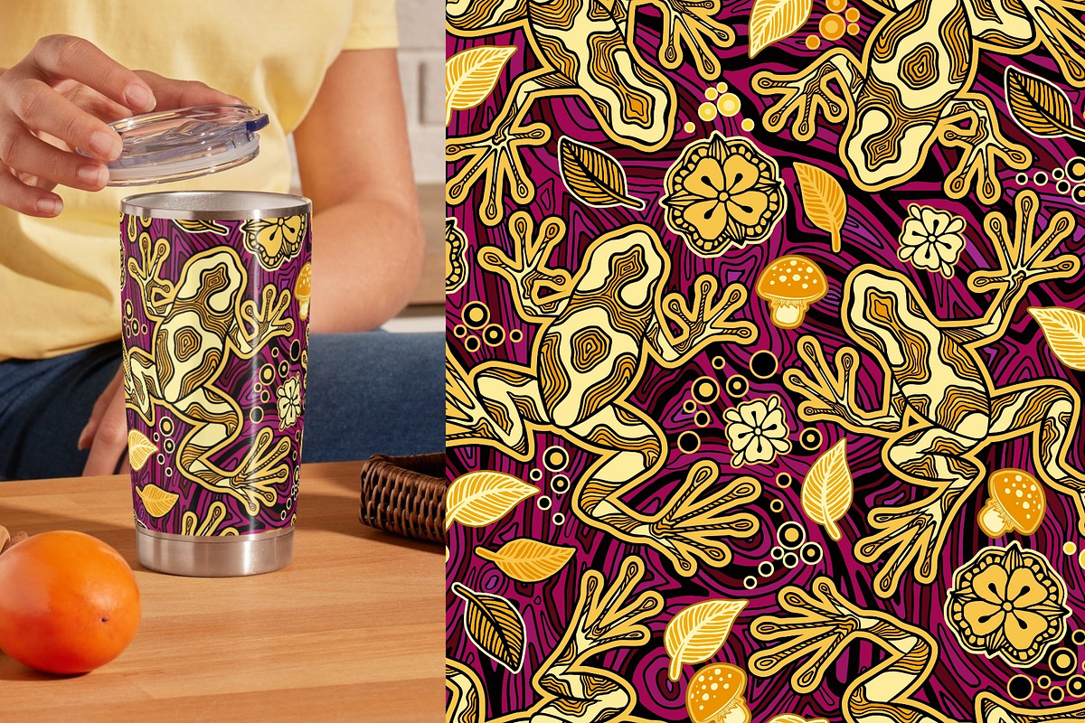 Magic Frogs Line Art Patterns, a Pattern Graphic by ilonitta (Photo 5 of 13)