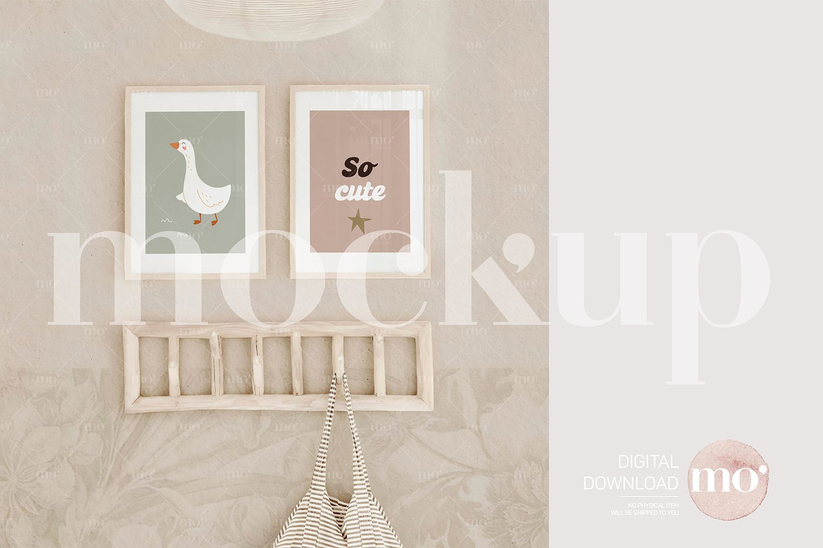 Nursery Wall Art 2 frames mockup, a Product Mockup by MoMockups (Photo 4 of 5)