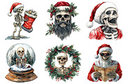 Skeleton Santa Clipart, an Illustration by Daily.Designs (Thumbnail 2 of 4)