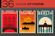 36 - Vintage City Posters, an Illustration by Kursat Unsal (Thumbnail 1 of 2)