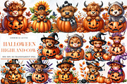 Halloween highland cow clipart, an Illustration by Designworld (Thumbnail 1 of 6)