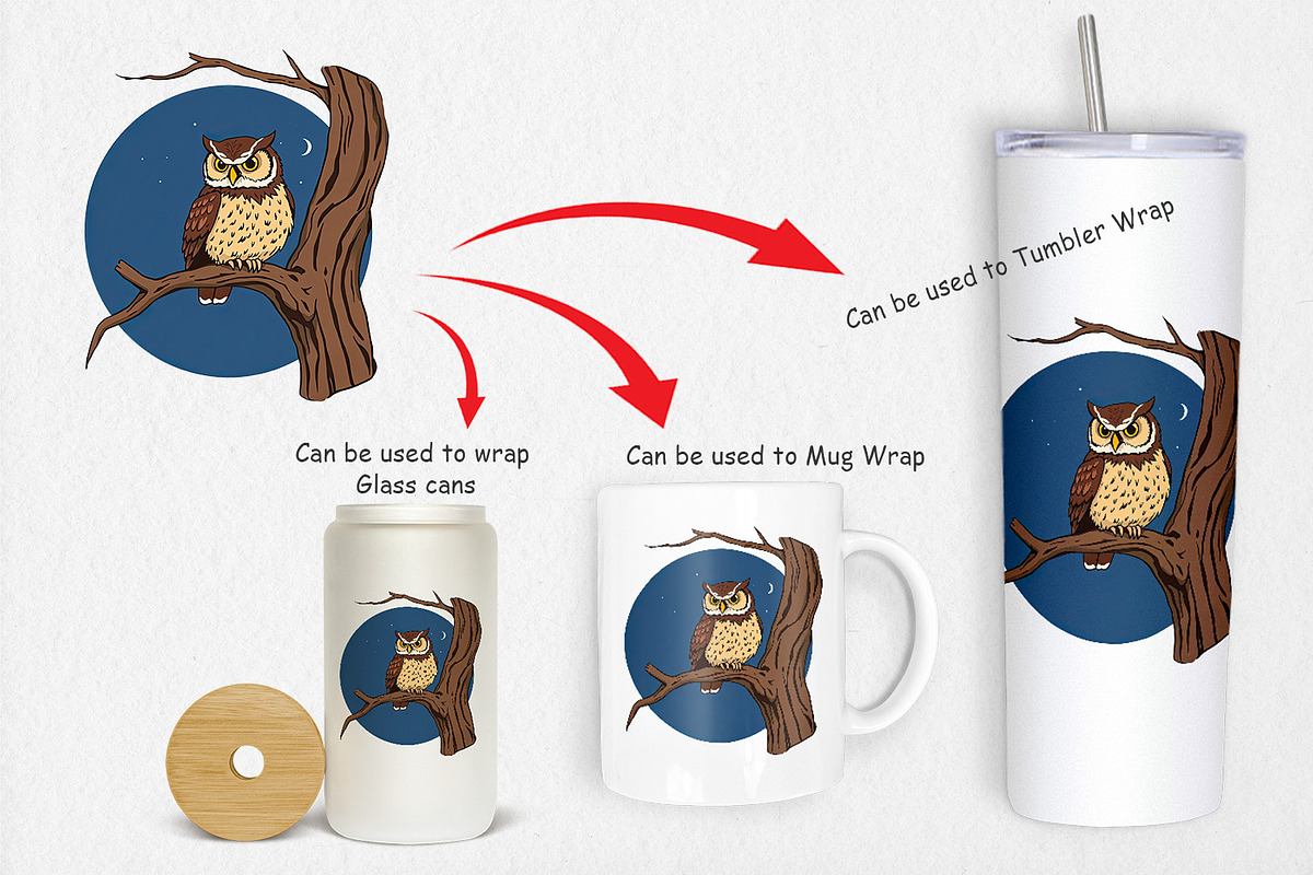 Branch Owl Clipart, a Graphic by Artnoy (Photo 4 of 5)