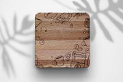 ENGRAVED WOODEN COASTERS MOCKUP, a Product Mockup by Moonlight Creative (Thumbnail 5 of 6)