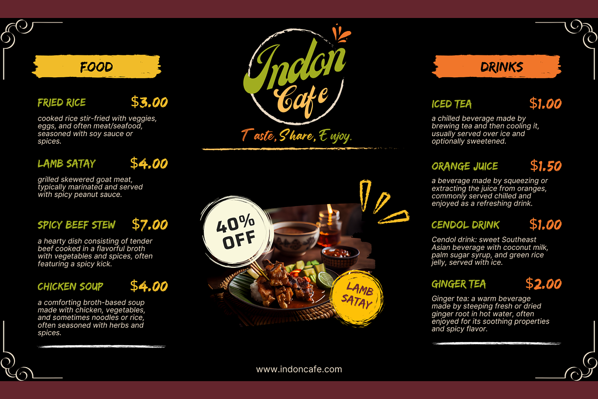 Elegant Landscape Menu Template, a Brochure Template by judayartworks (Photo 2 of 21)