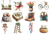Watercolor Rustic Boho Clipart, an Illustration by Designworld (Thumbnail 5 of 6)