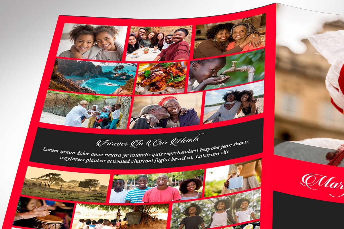 Red Funeral Program Template Word, a Brochure Template by Godserv Designs (Photo 9 of 10)