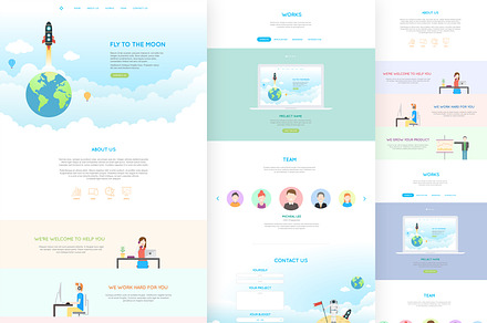 Jai - Flat One Page PSD Template