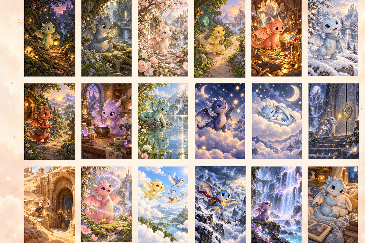 Cute Dragon Adventures, a Background Graphic by MarisoArt (Photo 10 of 10)