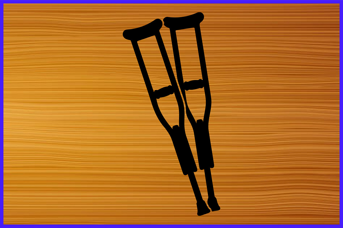 15 Crutch Silhouette Clipart Set, an Illustration by musafir_fashion (Photo 2 of 4)