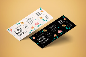 Spring Break Festival Ticket, a Card Template by graphicook