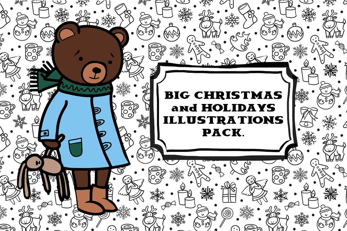 Big Christmas illustrations pack., a Decorative Illustration by Nata Savina Art (Photo 1 of 5)