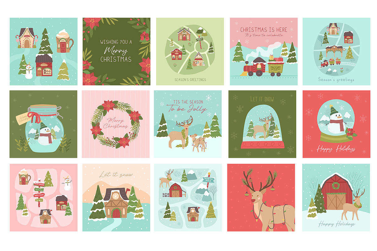 Holiday Santa Village Illustrations, a Background Graphic by CreativeChristiana (Photo 13 of 15)