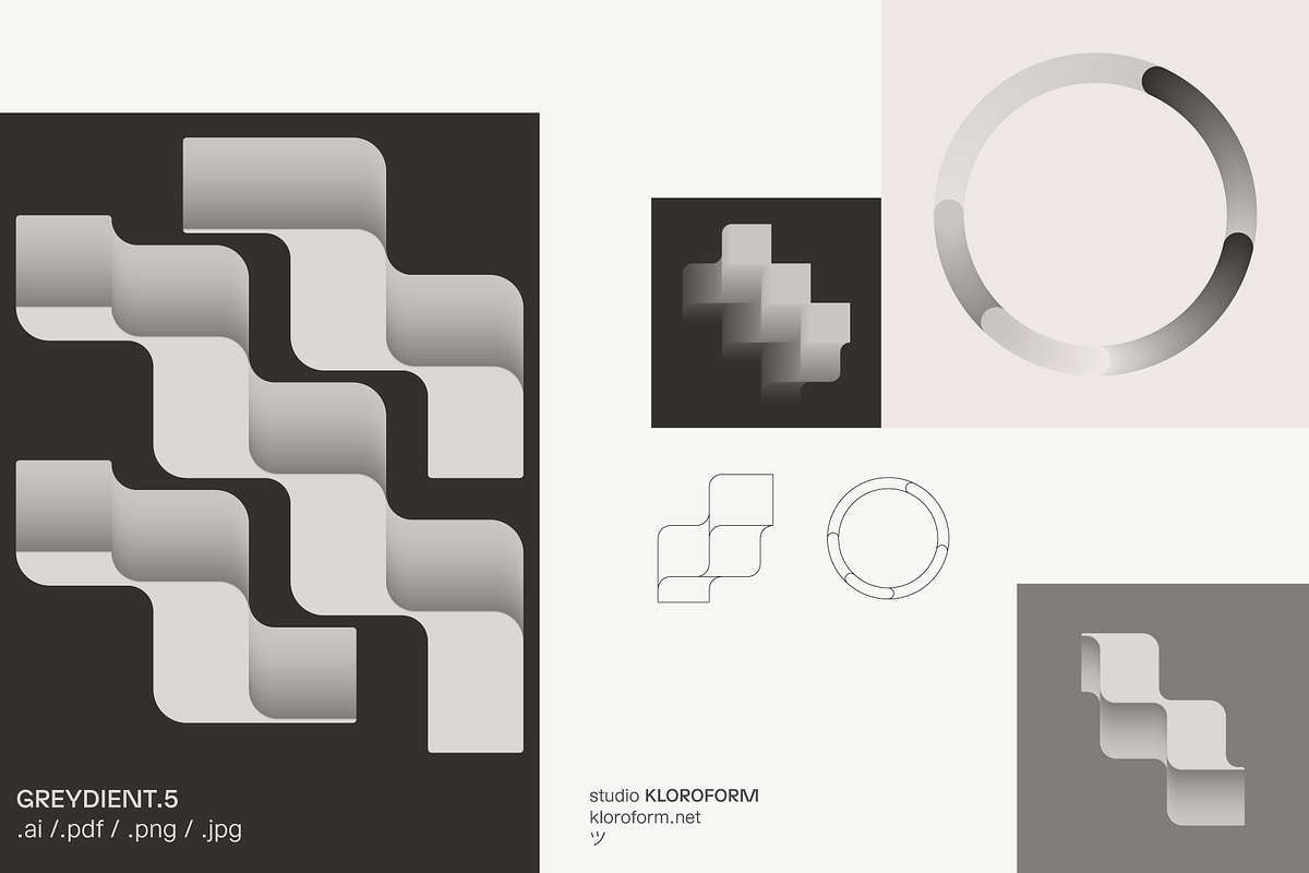 Greydient 5 - Blend Objects, an Object Graphic by kloroform (Photo 12 of 14)