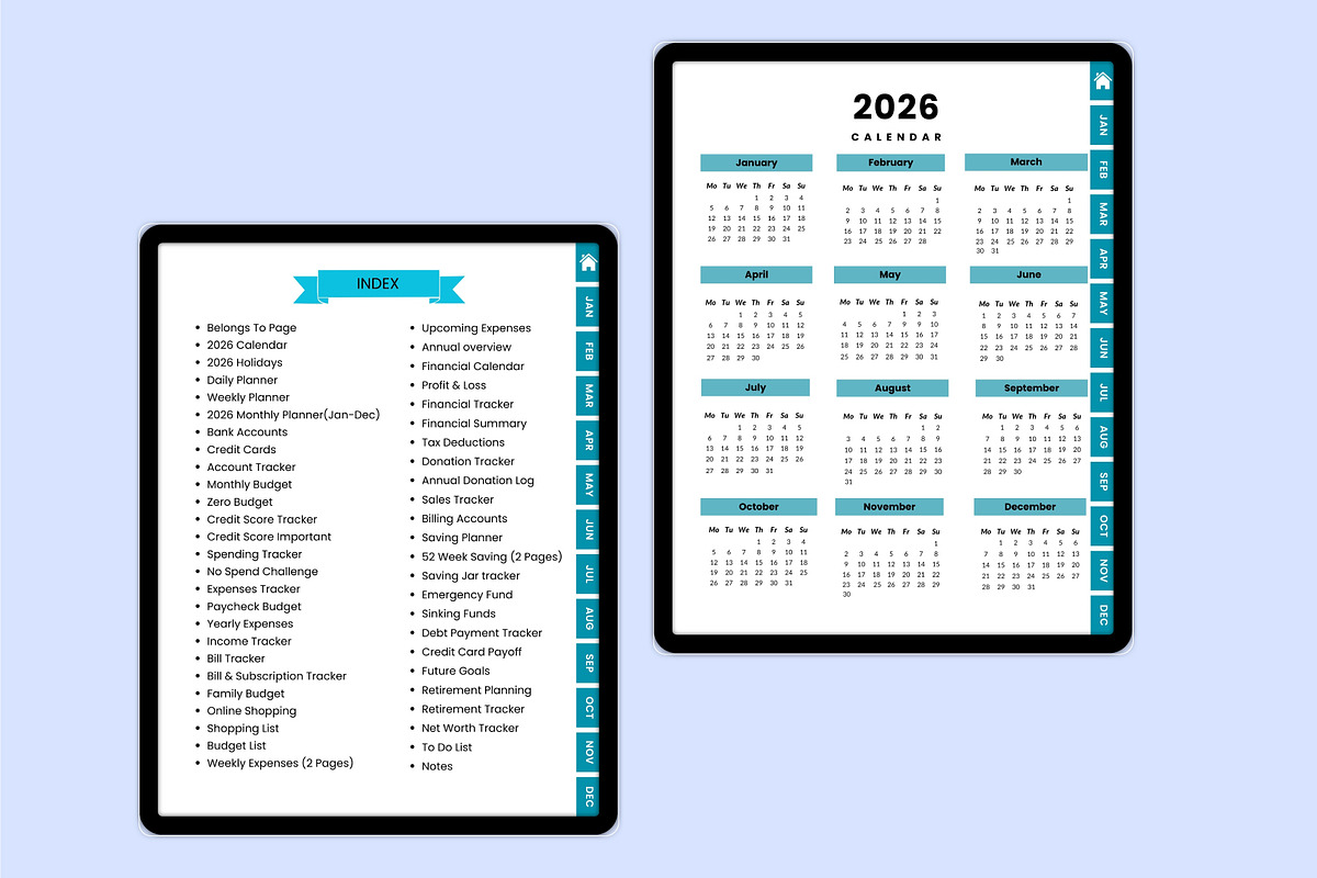 Digital 2026 Budget Organizer, a Stationery Template by Shumaya (Photo 4 of 5)